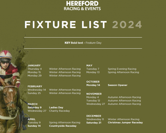 Hereford Race Course Fixtures 2024